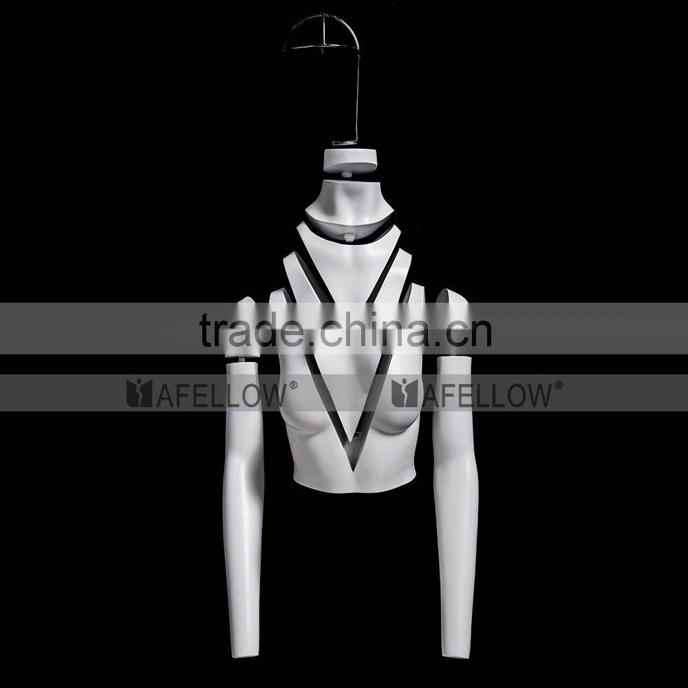 GH21 Fiberglass V-cut Female Full Body Women Invisibility Ghost Mannequin for Show Cloth Window Display Women Removable model