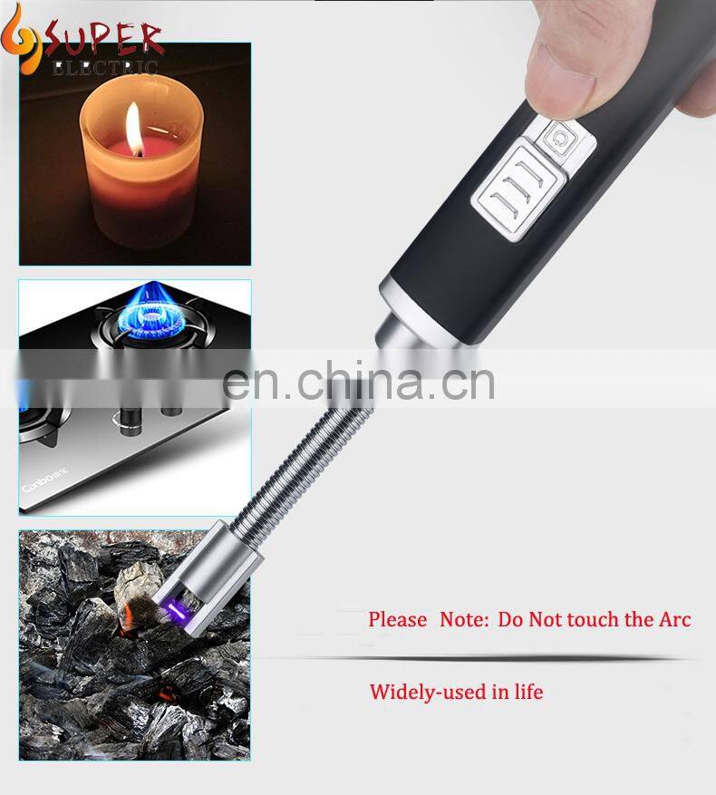 Electric Arc Lighter USB Rechargeable Long Lighter Neck No Spark Windproof Fire Flexible Candle Lighter