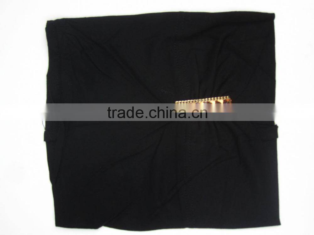 Black islamic turban muslim underscarfs with side pleats