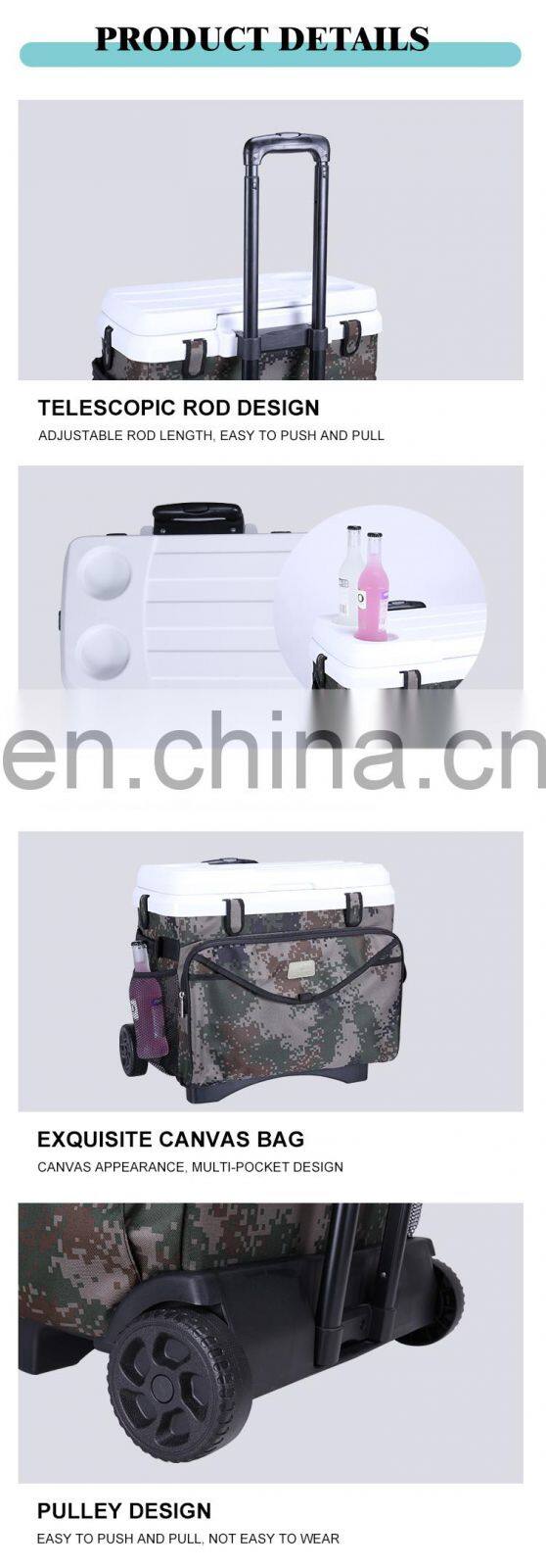 portable outdoor sample modern portable hiking camping trolley fabric sample hot sale camping custom cooler with wheels