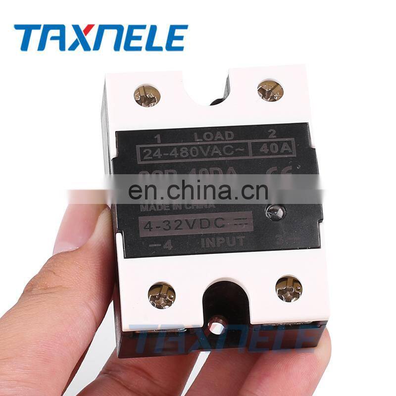 DC To AC SSR-40DA SSR 25DA 10DA Solid State Relay 4-32VDC Input 24-480VAC Output solid state relay Industrial Single black SSR