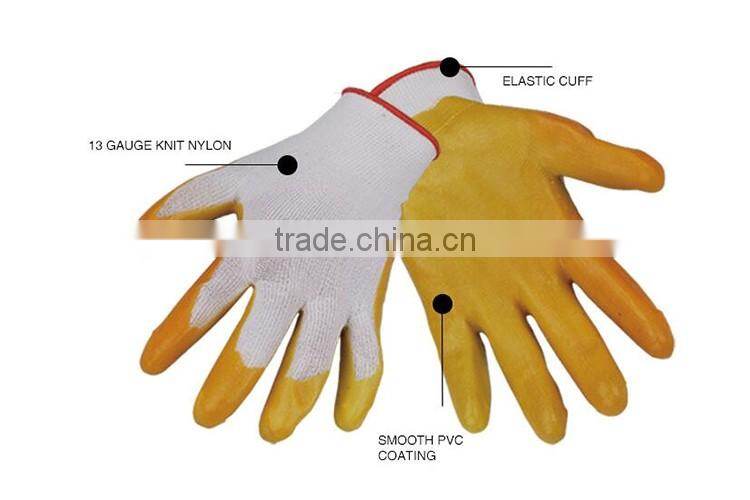 10.5" nylon work glove half nitrile coating LG056