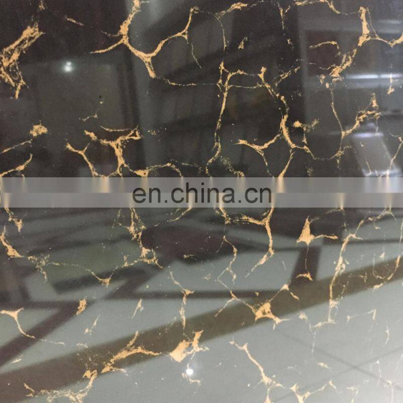 Pulati series black golden vitrified porcelain tiles double loading