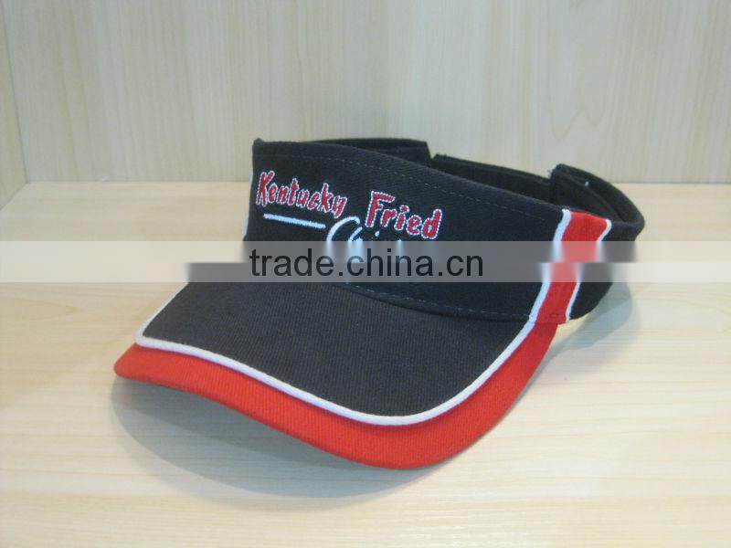 custom piping tennis sun visor