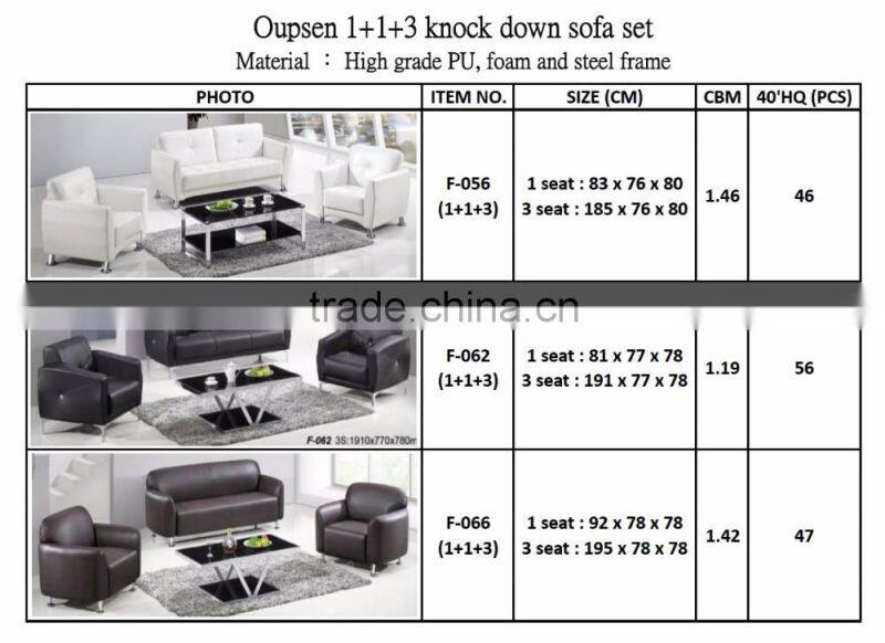 Oupusen 2016 design knock down 1 1 3 new office sofa set