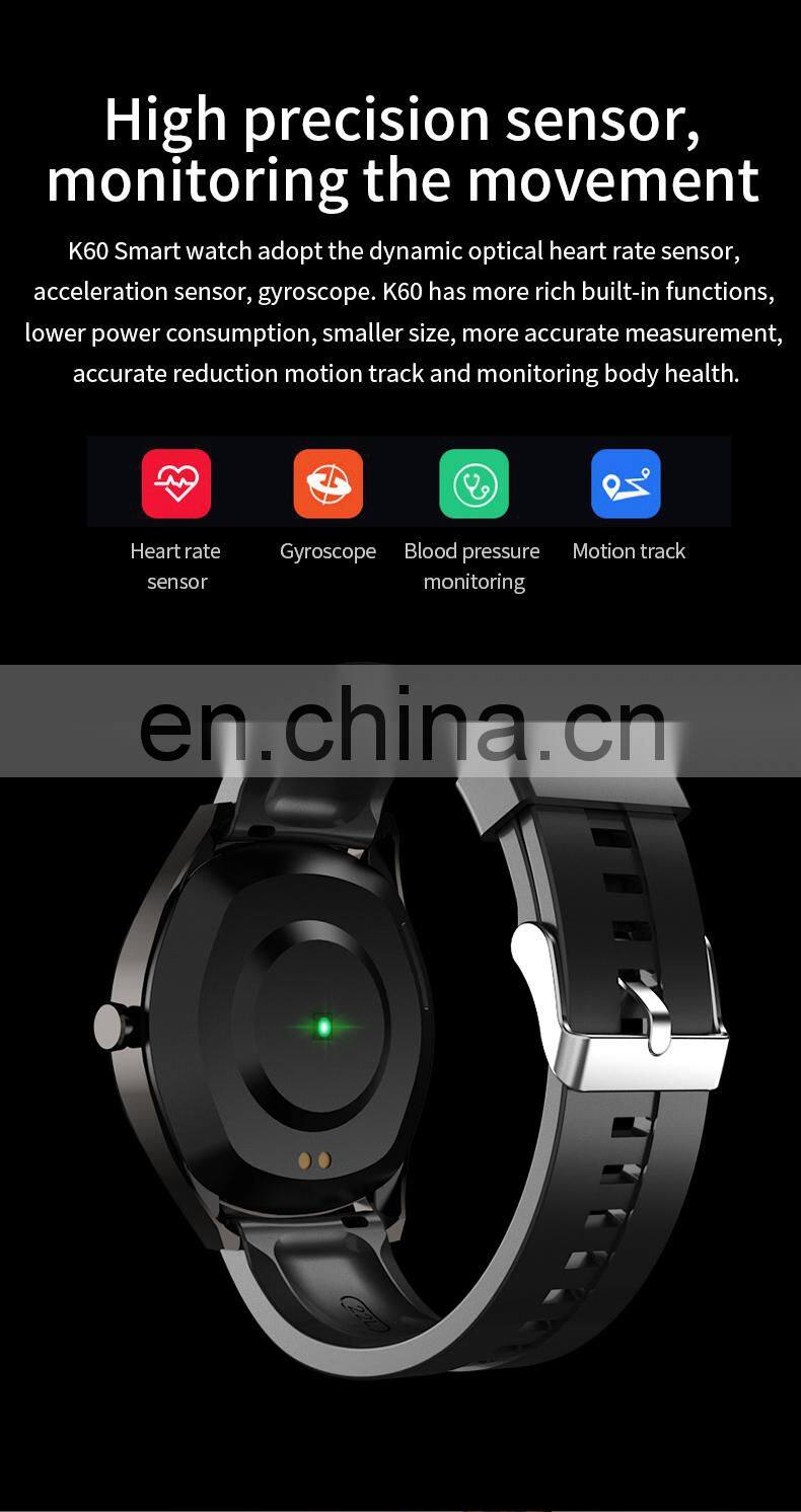 K60 Men Women Touch Screen Smartwatch Heart Rate Fitness Tracker Music Sport Smart Watch