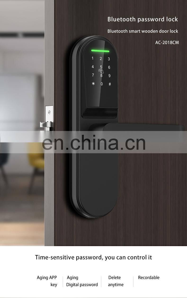 Top ranking product Keyless Entry Door Lock Smart tt Door Lock Passcode Wifi Card Key For Office Home Apartment