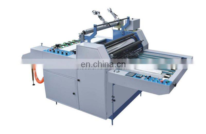 YFML920 Hydraulic Semi-automatic art paper board laminating machine, hot melt glue cardboard laminator with sheet cutter