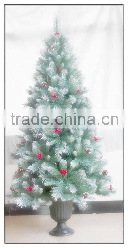 Hot Sale !Red Berries Decoratived PVC Mixed PE TREE For USA Holiday/Christmas decoration