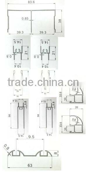 wardrobe glass sliding door make of aluminium material