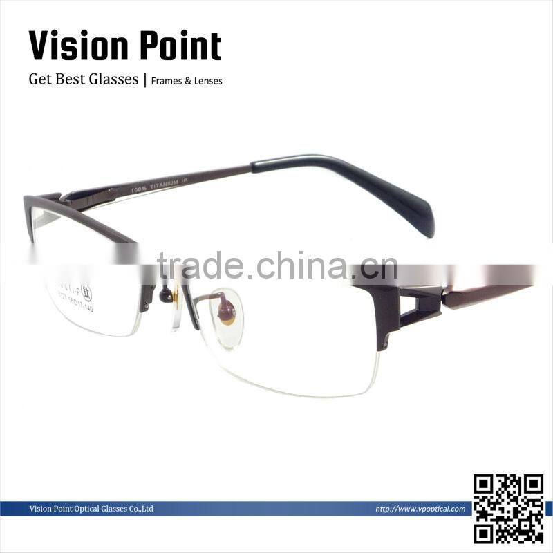 2015 new style half rim titanium eyeglasses frame