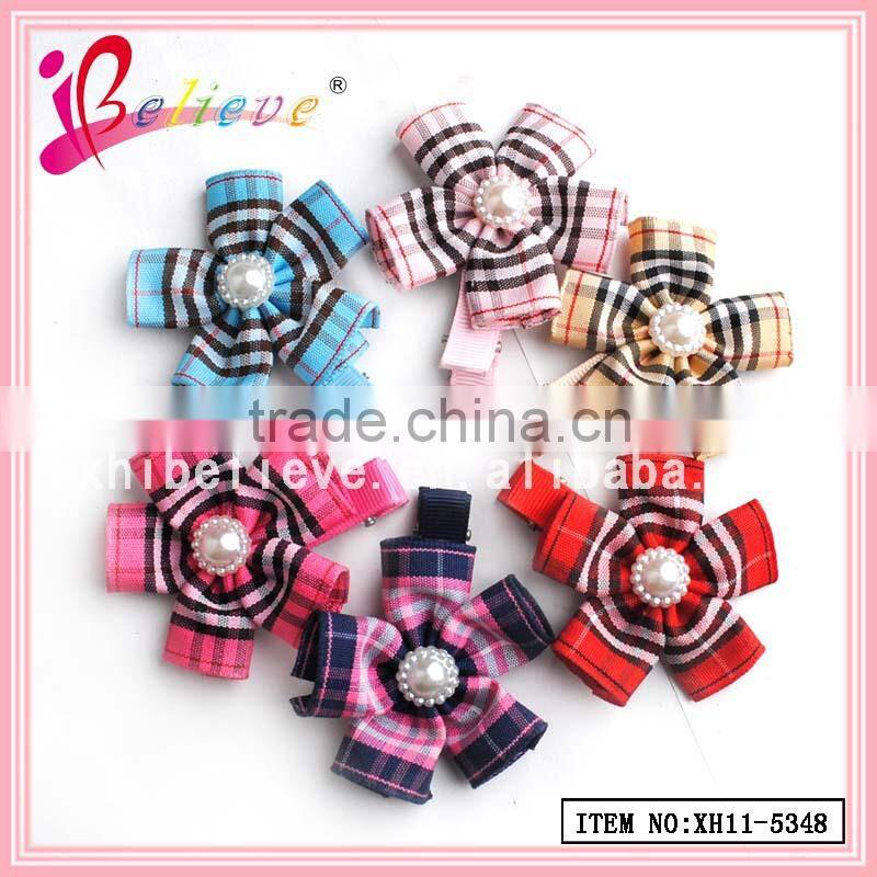 Chinese products wholesale hair clips with spring clip,make fabric flower hair clips