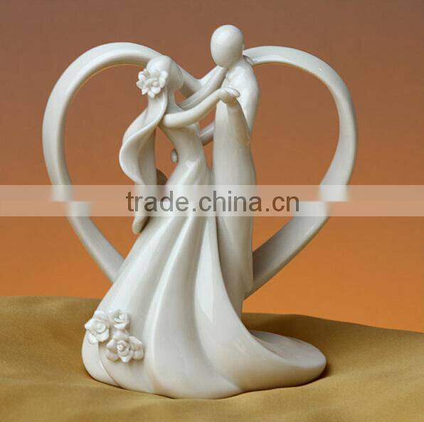 High Quality Event Supplies Bride and Groom Ceramic Figurine Cake Topper for wedding Party Table decoration-BY-TOP4