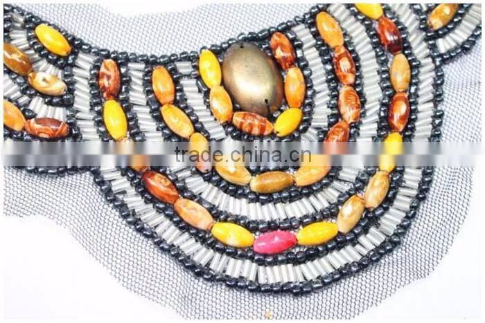 Factory Customize Garments Accessories,Handmade Cheap Glass Beaded False Collar