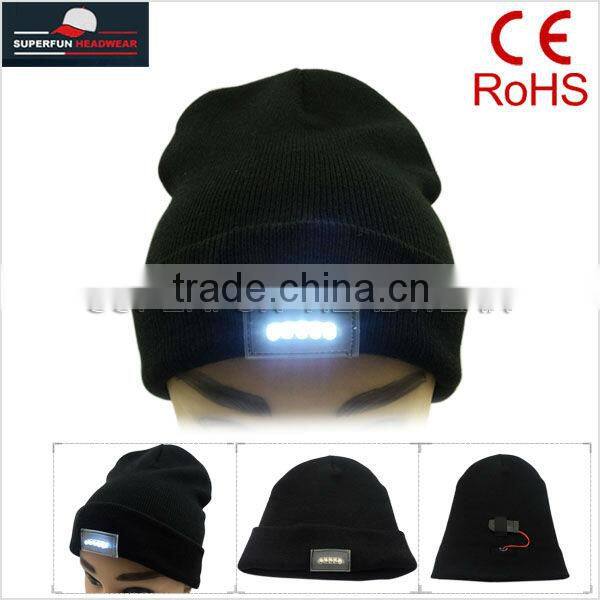 hot sale china cheapest price 100% cotton super brightness 5 LED caps
