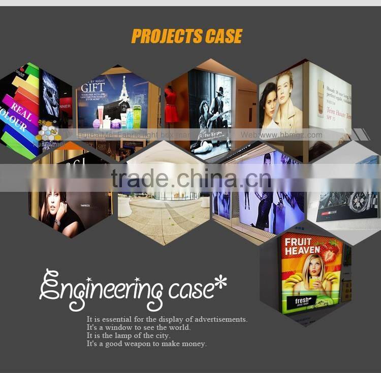 factory price big size framless led fabric light box