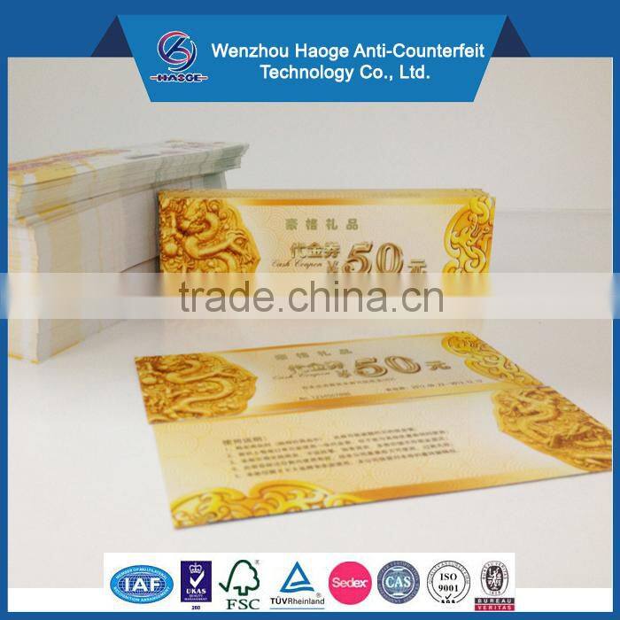 Colorful gift voucher card discount voucher, paper recharge voucher