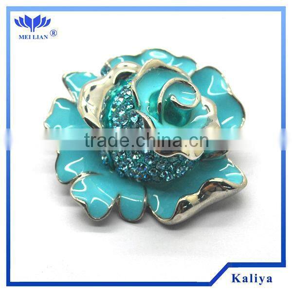 BLACK FLOWER RHINESTONE BROOCH WHOLESALE