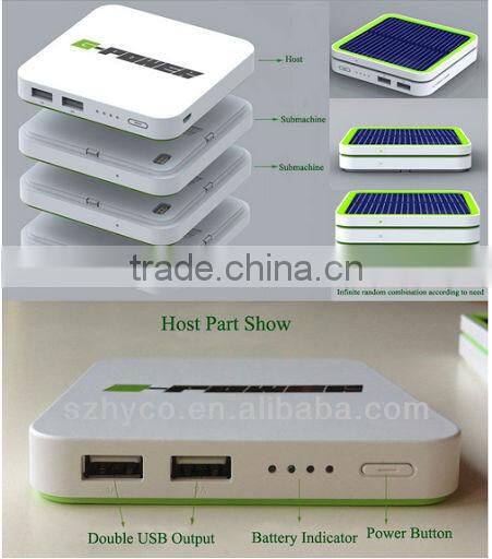 High Quality Solar Stackable Portable Power bank with CE FCC