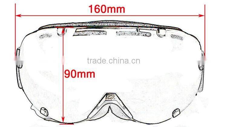 BJ-MG-017A Aftermarket Custom Popular Reflective Lens Skiing Transparent Glasses Dex Snow Goggles