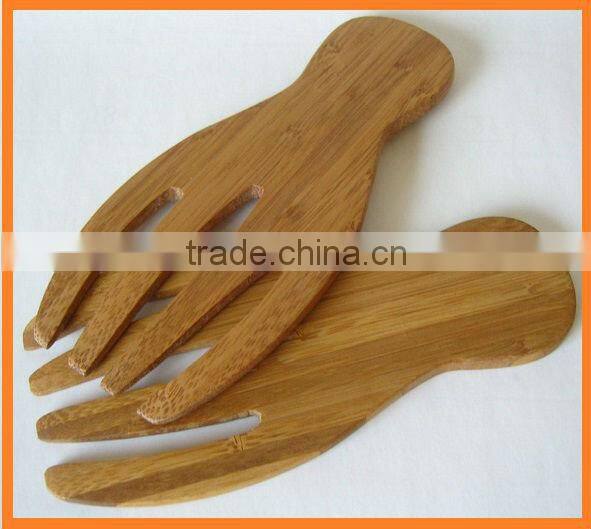 Acacia Wood Salad Tong with Custom engraved Laser Logo