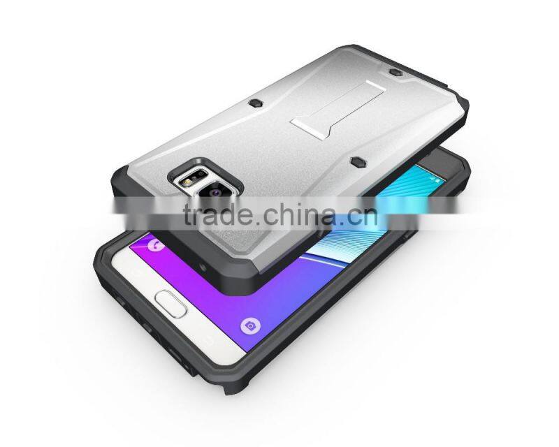 For Samsung Galaxy Note 5 Premium Armored Tank Style case Combo PC+TPU Kickstand Mobile back cover case with screen protector