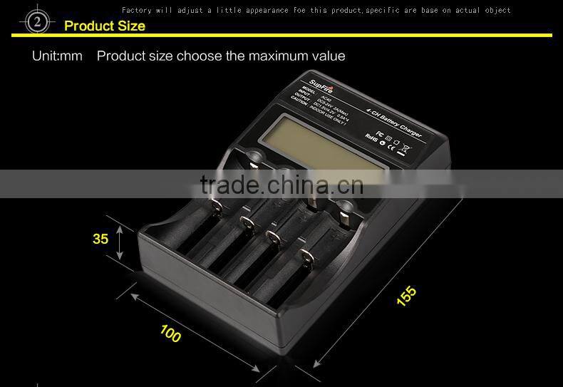 SupFire Intelligent Four-Slot Charger Use For 18650/16340/ 26650 Battery