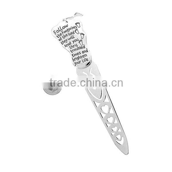 Gold fleur de lis bookmark with yellow crystal accents metal crafts