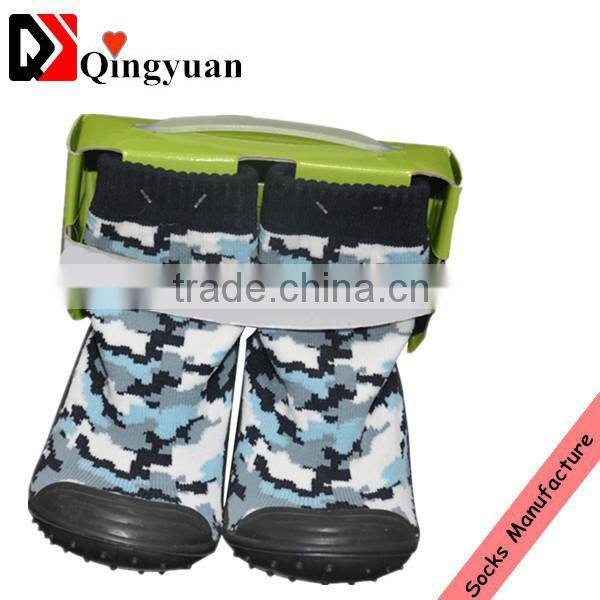 wholsales anti-slip kids/baby/children socks shoes rubber sole socks