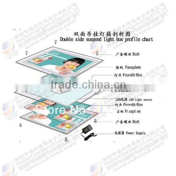 fast food restaurant equipment advertising light box led display board