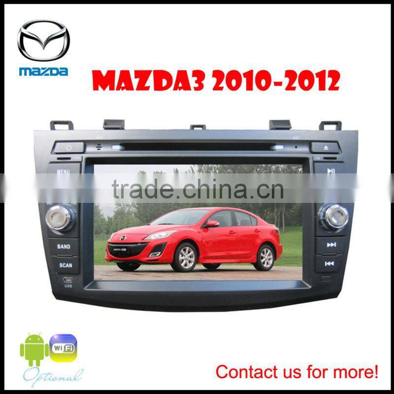 Car DVD GPS Player for Mazda 3, 7 inch PIP/12 languages USB/SD/BT/IPOD/AV-in/AUX/ back view/car logo/wallpaper