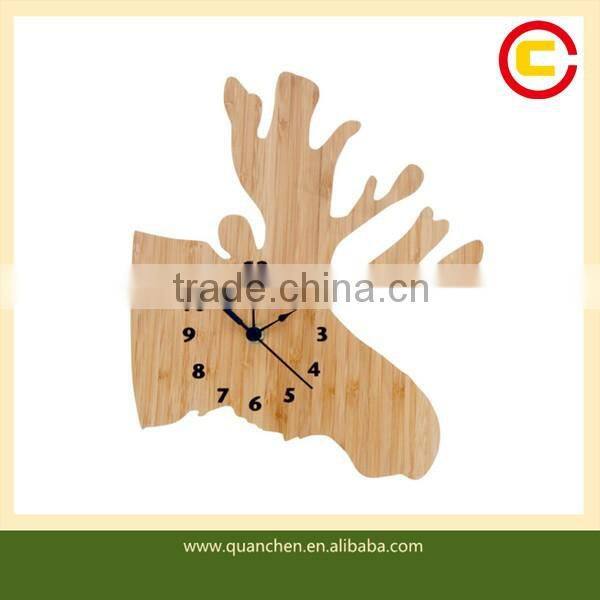 Decorative Custom Bamboo Wall Clock with Funny Shape