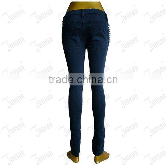 Lady's Denim Jeans JS10938#--Black