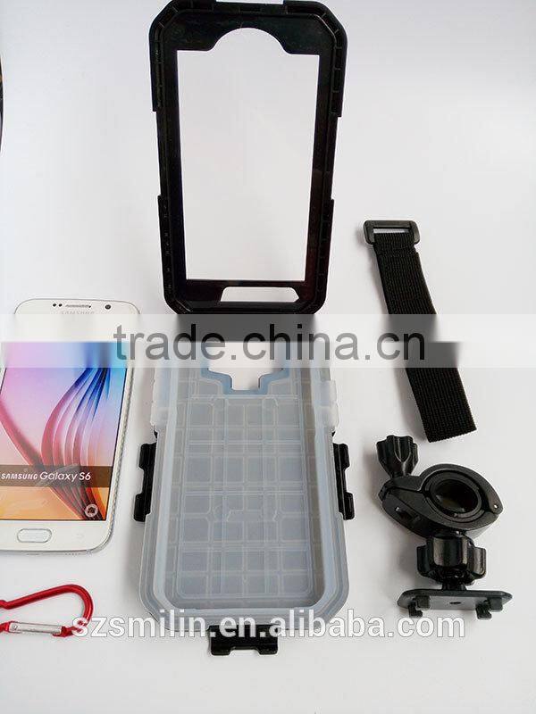 Motorcycle Scooter Mobile Phone Waterproof Case Holder for Samsung Galaxy S6 with 360 degree swivel ball head