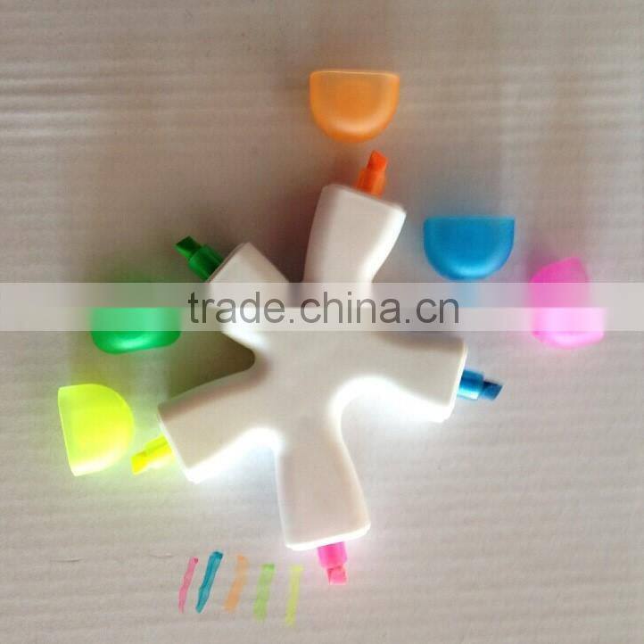China Manufacturer Starfish Shape Pen Set Customized Logo 5C Highlighter Marker
