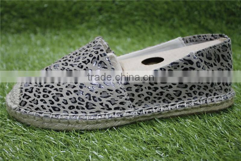 Leopard Espadrilles Ladies Shoes Jute Canvas Shoes