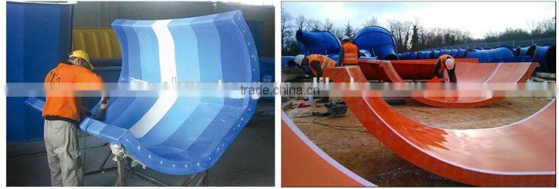 One-Tube Open Spiral Fiberglass Water Play Park Slide For Adults