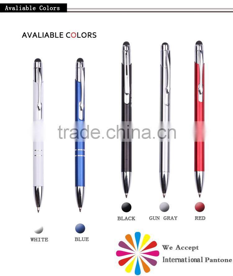China wholesale promotional metal pen cheap advertising ball pen with stylus for promotion