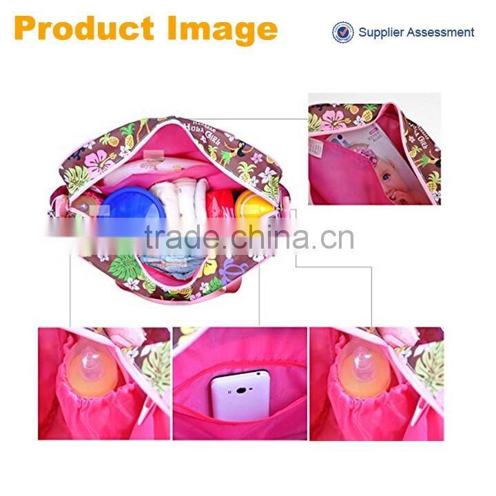 2016 sannovo wholesale fashion floral tote baby changing bag
