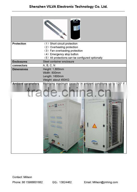 600kVA variable resistive reactive AC generator testing load bank