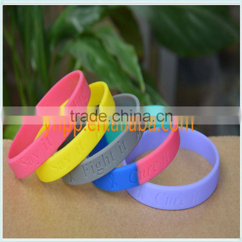 Custom Say it Fight it Cure it Medical Alert Silicone Wristband Bracelet