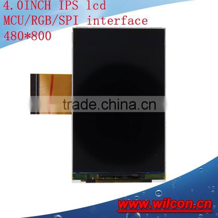 4.0inch 480*800 support RGB/MCU/SPI muti interface IPS tft lcd panel