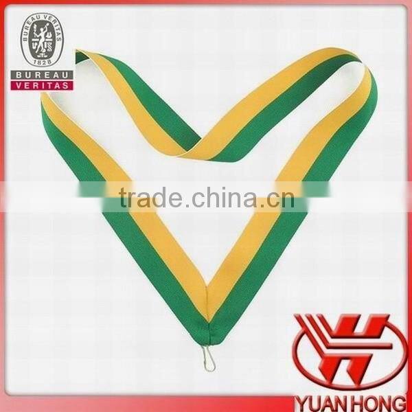gold green ribbon 22mm/23mm medal lanyards