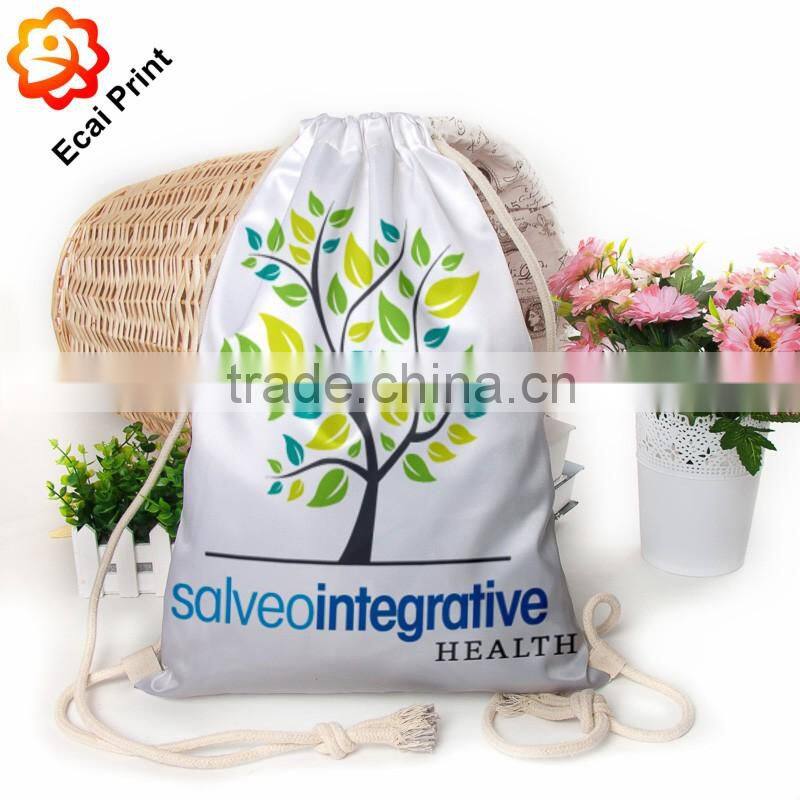 HOT SALE Custom made sublimated digital printing promotional drawstring bag