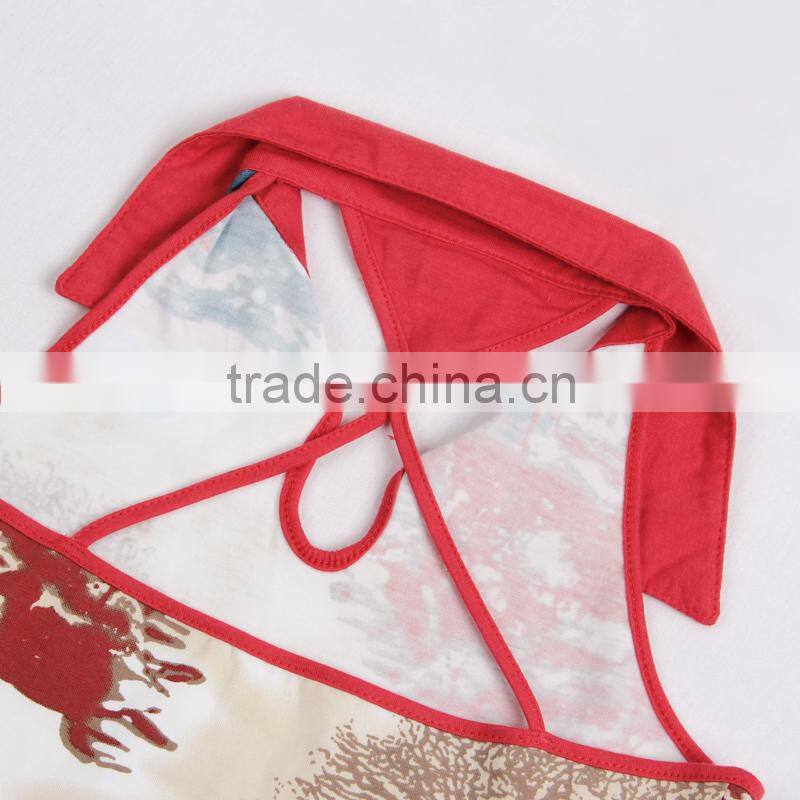 (N2695) 3-8Y two color children polo neck girl tank top Chinese national styles cotton vest for baby