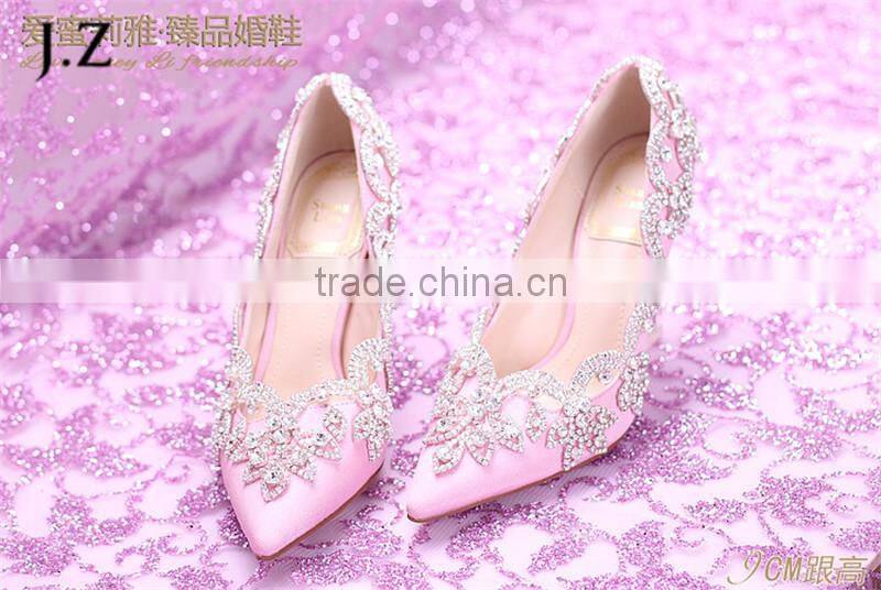 OW22 Beautiful Diamond Crystal decor Evening High-heeled Party wear dress Shoes for women