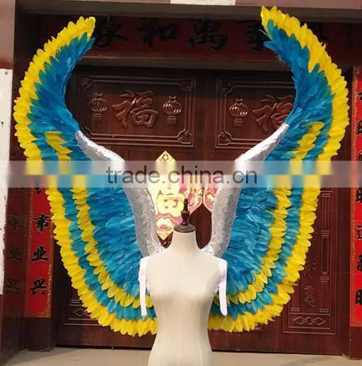 beautiful customized colorful fairy wings made of feathers for party