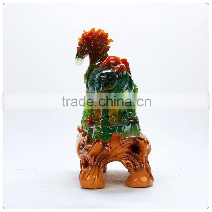 Jade color resin horse staute , chinese zodiac statue,horse ornament