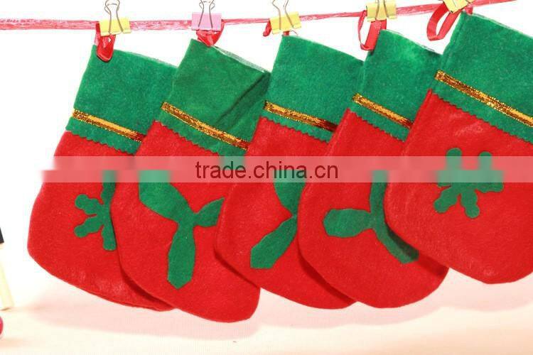 Christmas sock shape bag for candy package