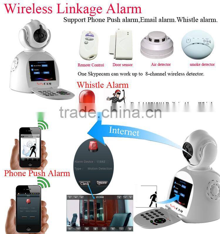 3G wireless video camera H.264 Network video calls/Wifi/P2P/3C smart card/ CMOS Sensor /support iPhone/Android/recording/Alarm